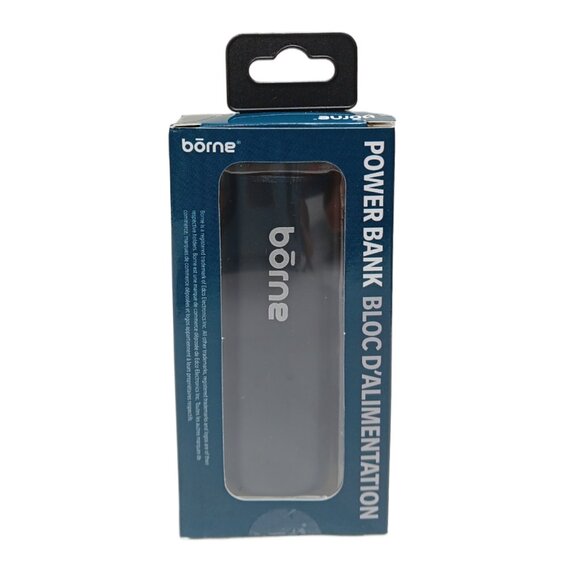 Borne Power Bank Portable USB Charger 5V 2200 mAh Lithium Battery Black Slim New - Picture 2 of 4